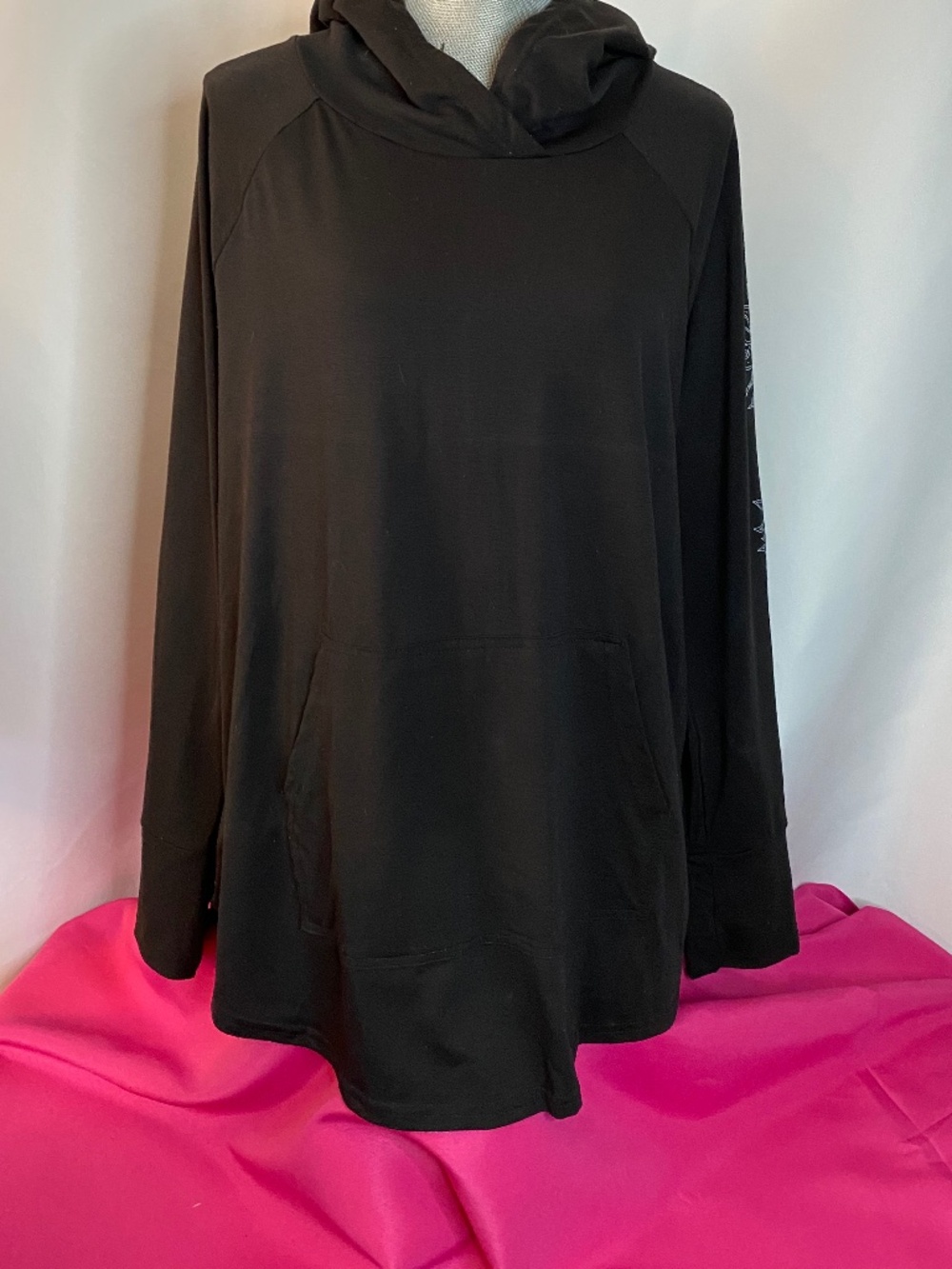 Lightweight Black Hoodie w/ Sun/Moon Design, 2XL - Picture 2 of 4